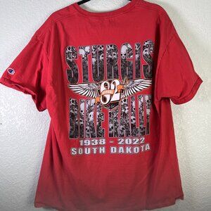 Sturgis Bike Rally Graphic T-Shirt Mens XL Red 2022 82nd Annual South Dakota Tee
